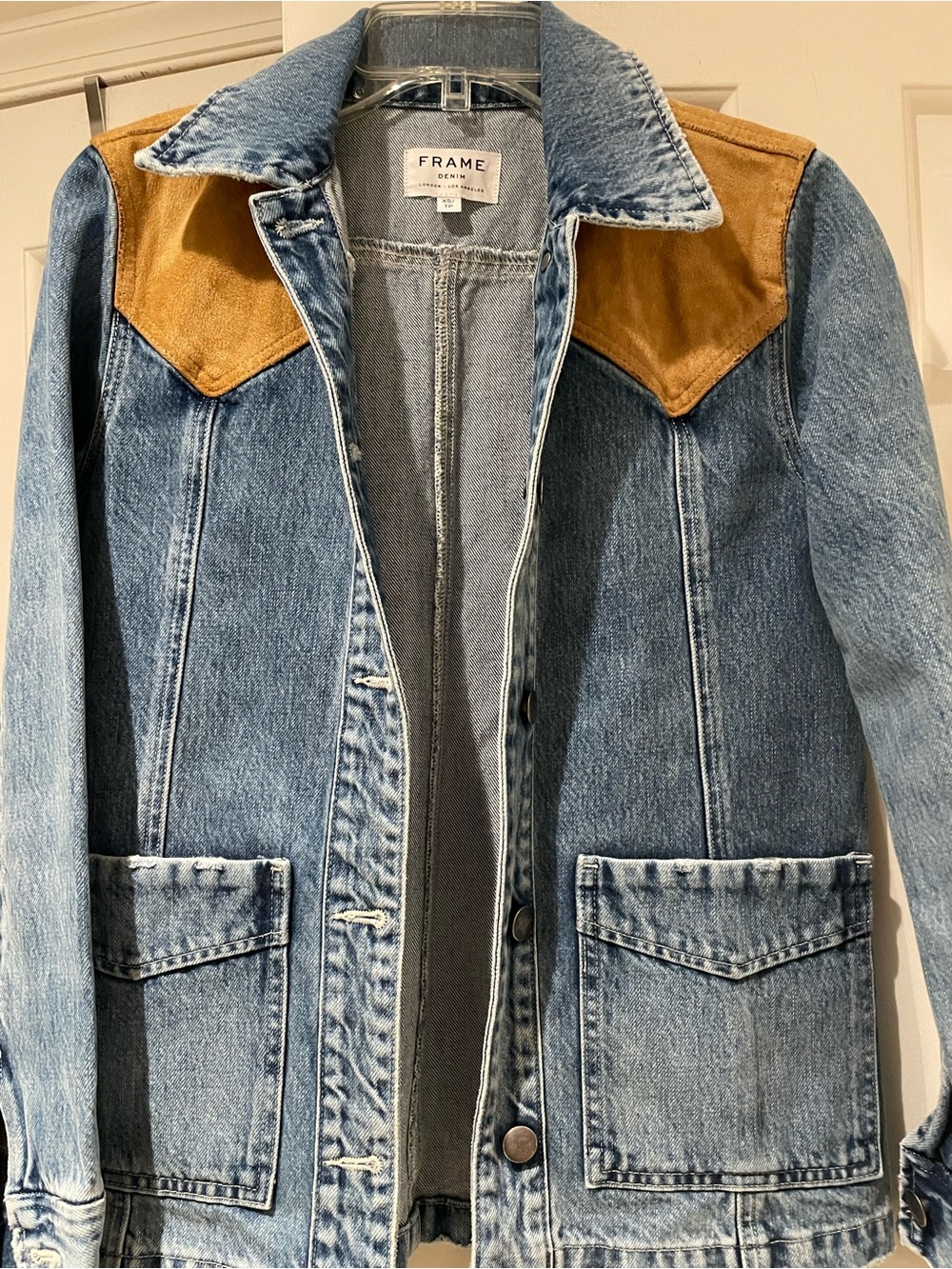 FRAME DENIM JACKET BLAZER  FAUX SUEDE.  WEATERN EFFECT. XS. NWT